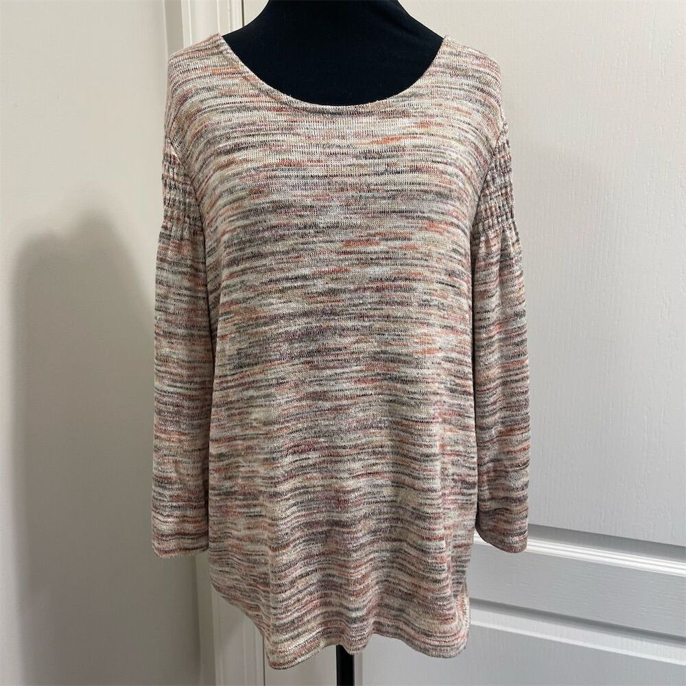 Chico's Women's Multicolor Knit Pullover Sweater Size 1 Long Sleeve